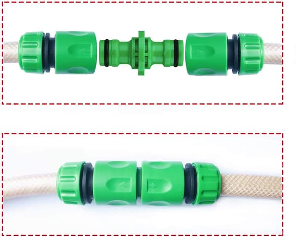 8-pak haveslangeforbindelse, egnet til 1/2 tomme (15 mm) slangeende lynkobling og reparation