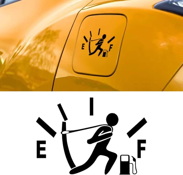 Car Stickers, High Fuel Consumption Decal, Empty Fuel Gauge Sticker