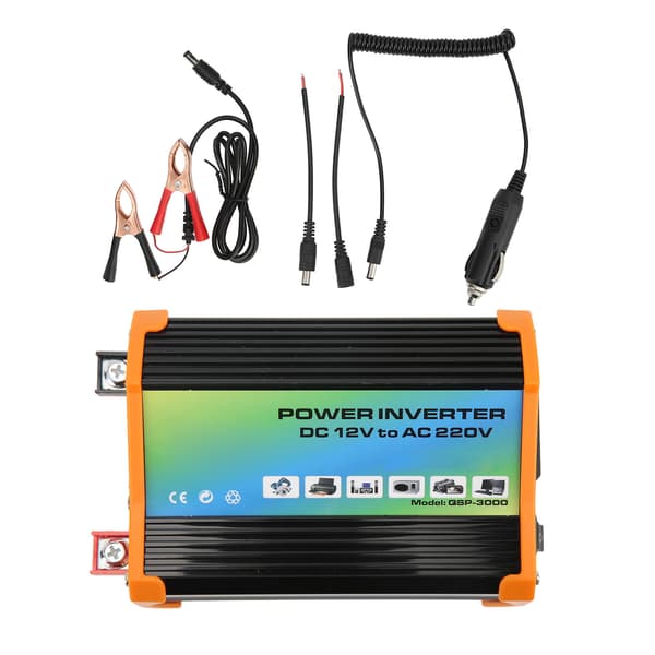 300W modificeret sinusbølge-inverter ABS dobbelt USB DC12V til AC110V køretøjsstrøminverter til biler udendørs sort