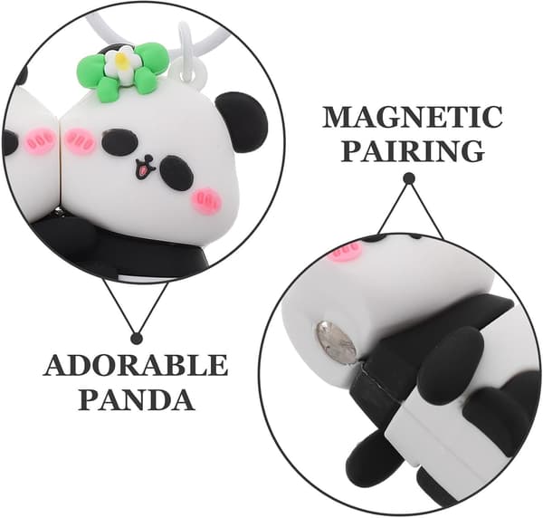 Panda bilnyckelring magnetisk PVC och metall för fickor handväskor söta kvinnor -