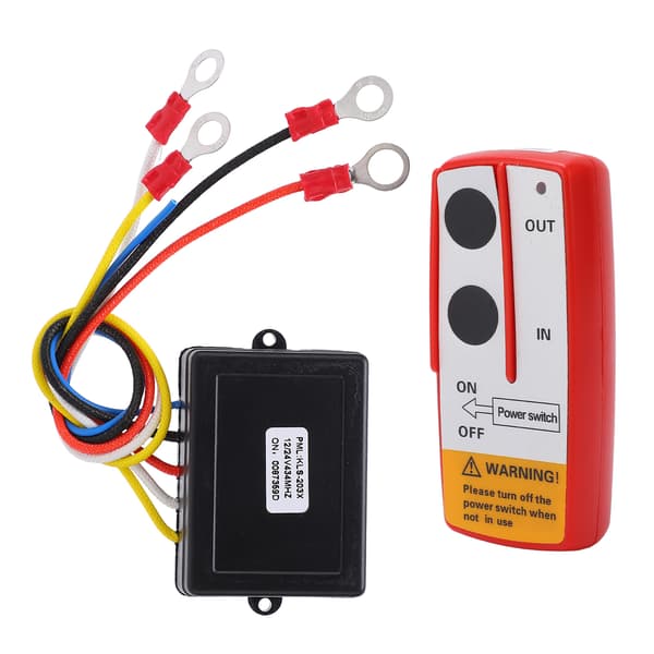 Universal Winch Wireless Remote Control Switch Kit with Receiver 12V 24V for Truck Jeep ATV SUV Red