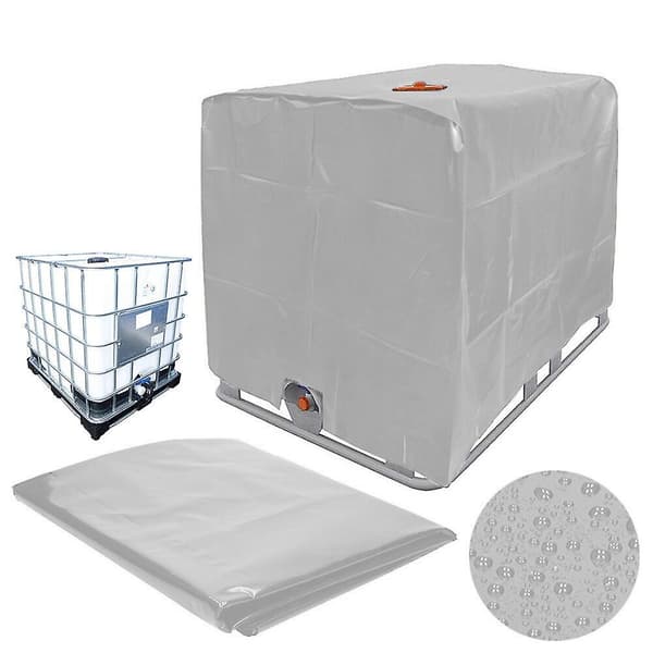210D udendørs vandtankdæksel til 1000L IBC vandtanktilbehør (120*100*116cm, sort)