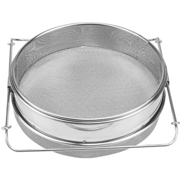 Dobbeltlags Honningfilter, Rustfritt Stål Honningfilter, Dobbel Sil med Justerbart Håndtak, Honningfilter