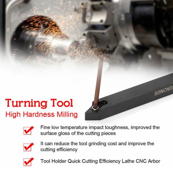 Turning Tool with Spanner Wrench with Insert for Tool Holder CNC Tour-8mm, 7 Rooms