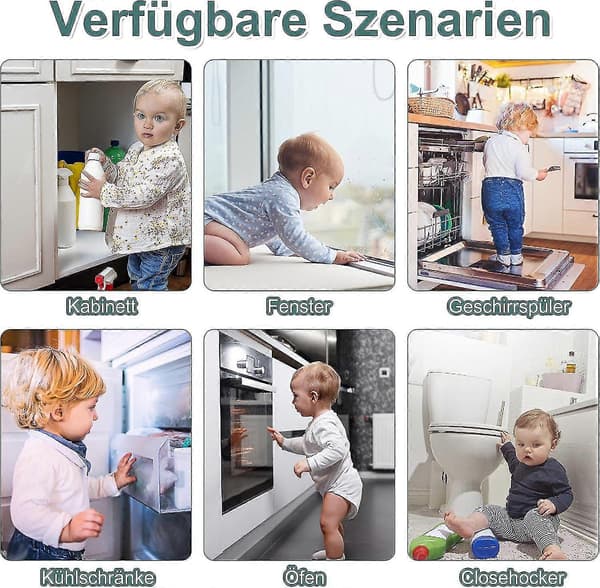 Nye Modeller Køleskabslås Med Digitale Adgangskoder, Babyskuffebeskyttelse, Dørsikkerhed, Ingen Boring, Børnesikkerhed Til Skuffer, Skabe, Hvid 1 Styk
