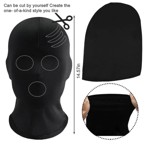 Svart Morph Maske 2-pakning Heldekkende Halloween Spandex Hette Hode Maske