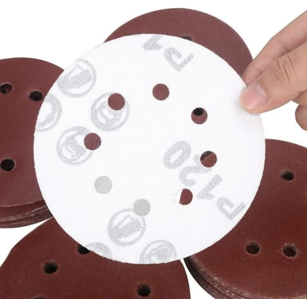 Flocket sandpapir slibeark bagside flocking skive sandpapir gasmølle flocking sandpapir 5 tommer 125 mm, 40 mesh