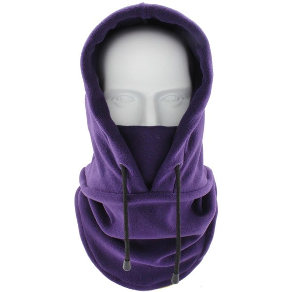 Galaxy Skidskyddande Skidmask Varm Ull Huva Vinter Multifunktionell Ansiktsmask (Lila) Lila