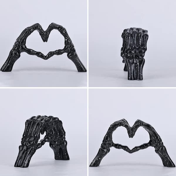 Svart gestdekoration, modern kärleksfingerstaty, modern konstskulptur, kreativ bröllopsdekoration