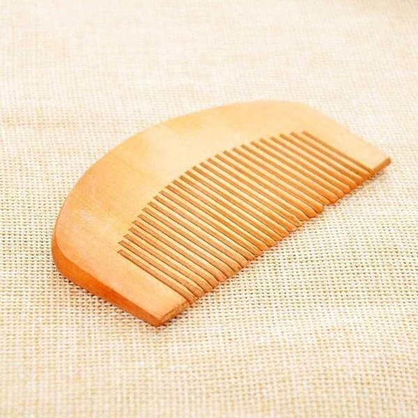 Peach Wood Comb, Anti-Static Fine Tooth Comb, 2-Pack