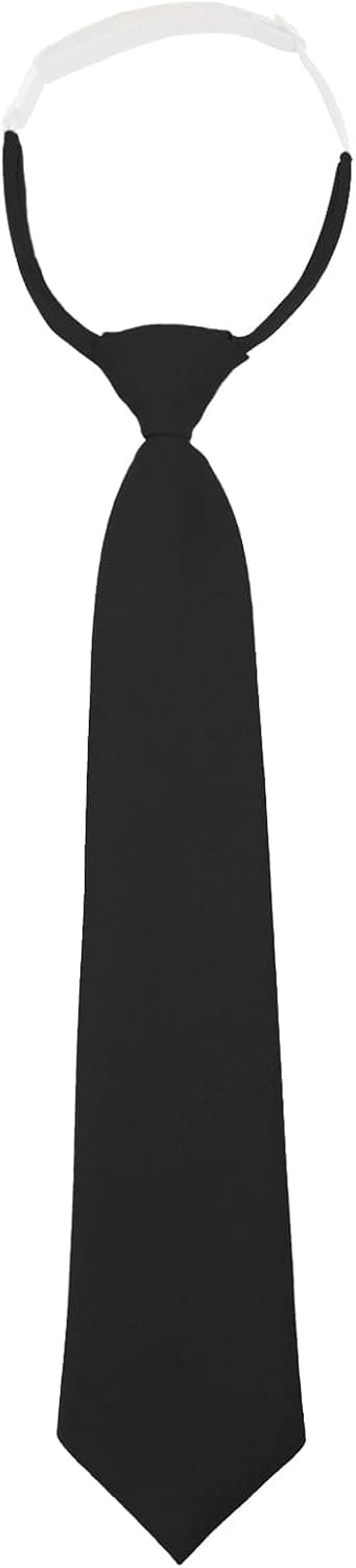 Ferdigknyttede slips for kvinner, justerbart smalt slips for jenter/gutter 2,56'' til skole, bryllup, forretninger, svart - Black