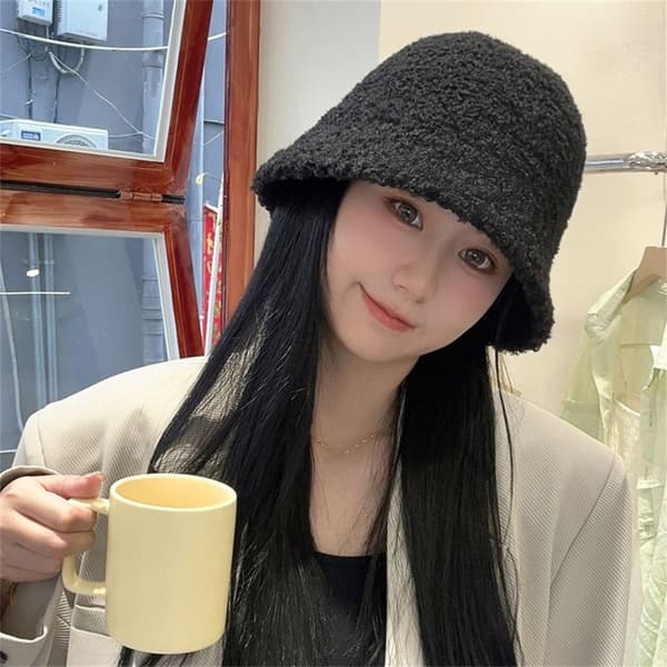 Lamme Bucket Hat Fiskerhat SVART sort black