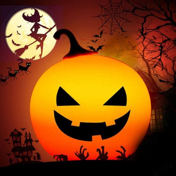 Halloween Græskar Natlampe Genopladelig LED Natlampe