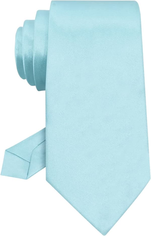 Svarte slips for menn ensfarget slips formelle slips 3,15\" slips for himmelblå - Sky Blue