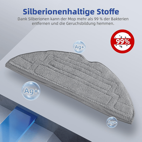 8-pakkaus kaksoisvärähtelyä Conner Mop Padilla Roborock S8/S8+/S8 Plus Harmaa Grey 154