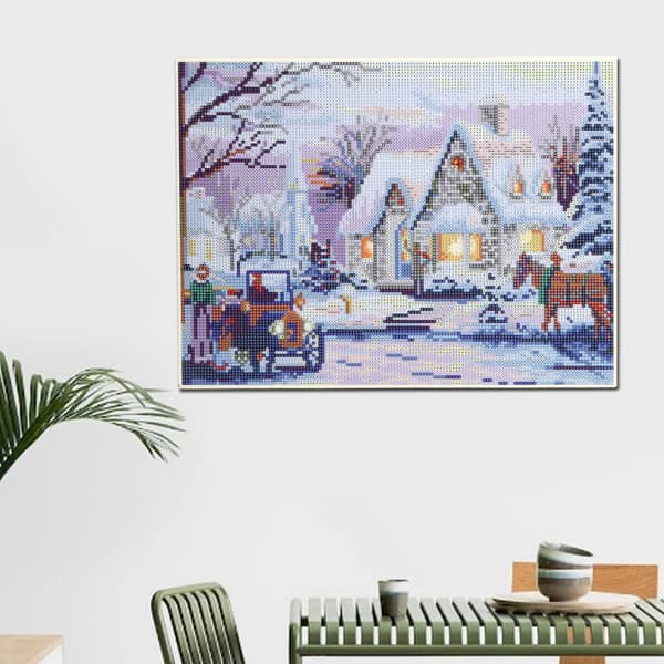 LED Diamond Painting Light Snow Pattern Diamond Embroidery Craft Home Wall Decoration