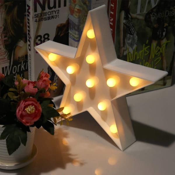 Beautiful Star Battery Operated LED Night Light for Baby Room Marquee