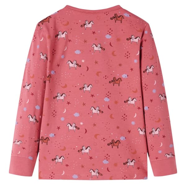 Långärmad pyjamas för barn, gammelrosa, storlek 128 500