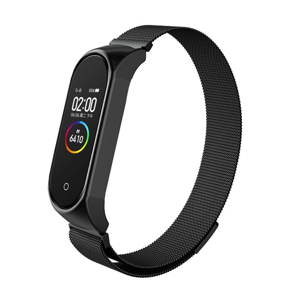 Metalrem til Xiaomi Mi Band 3/4/5/6 Sort Svart