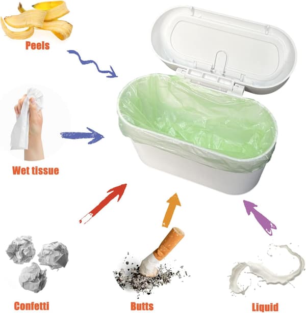 Small Car Trash Can, Car Trash Can with Lid, Waterproof Car Trash Can