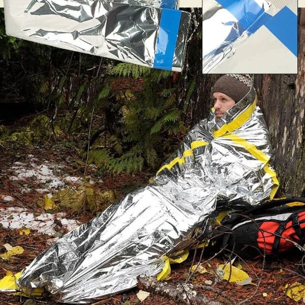 Bærbar sovepose, fortykket multifunksjonell sovepose, kuldebeskyttende varm nødteppe, egnet for utendørs camping 2-Pack-tfrf 2-Pack 2-Pack