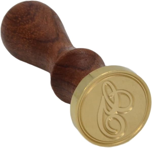 Voksseglstempel bokstav A-Z, alfabet initialseglstempel for jule- og takkekort, bryllupsinvitasjon W-S-2 (bokstav G) -