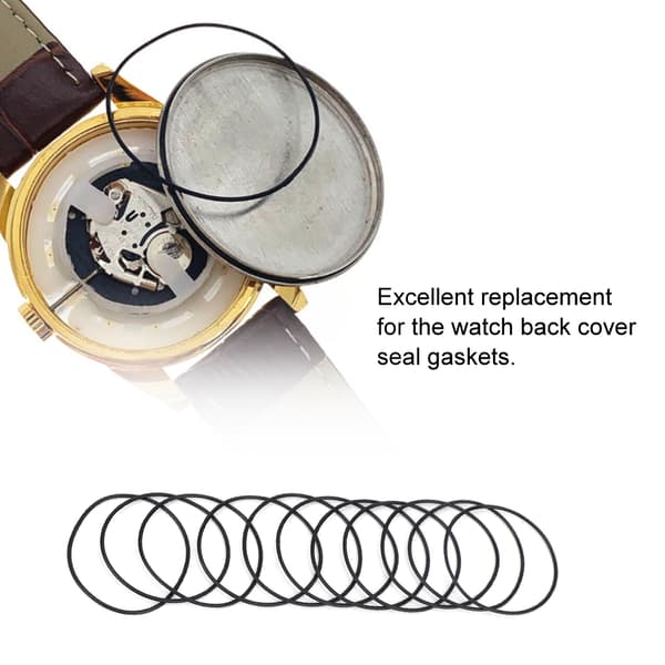 200 Pcs O-ring Waterproof Rubber Seal Watch Back Gaskets Repair Tool (0.7mm)
