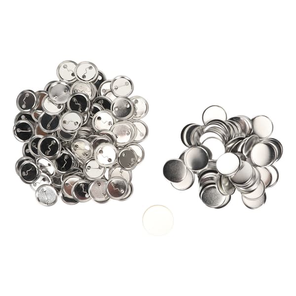 100 Set Pin Button Parts Robust Metal Plastic Rustproof Smooth Button Making Supplies for Badge DIY 44MM