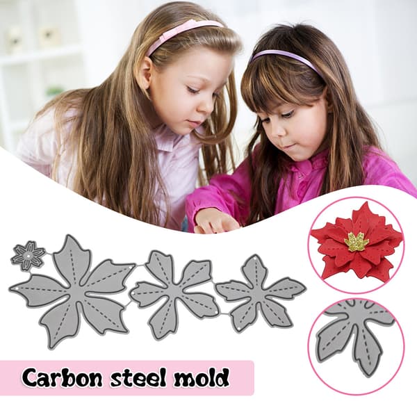 DIY Bakgrundsskärning Blommor Kolstål Mall Präglingsverktyg Silver Silver