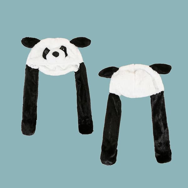 Dejlig Panda Øre Bevægelig Plys Hat Legetøj All-match Til Pige Dreng I Efterår Vinter