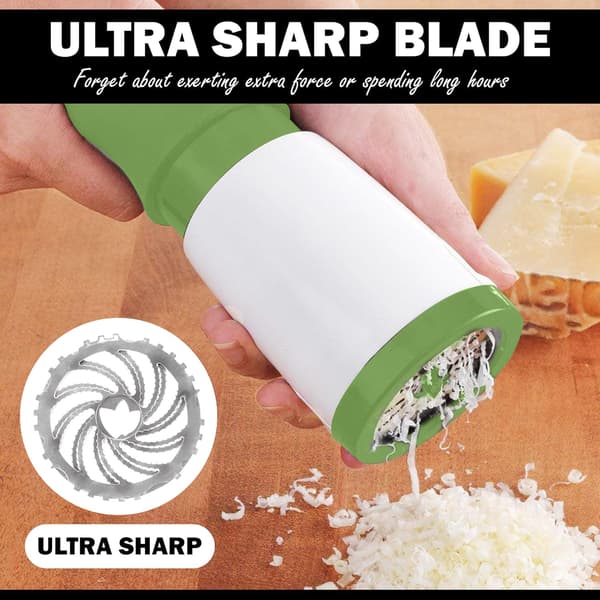 Håndholdt roterende urte- og osteriver, manuel kværn i rustfrit stål til krydderier (grøn) Multifunktionel korianderhakker Multi-functional cilantro cutter