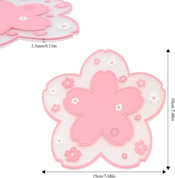 2 stk. bløde kirsebærblomst-coastere Sakura-coastere skridsikre Kawa