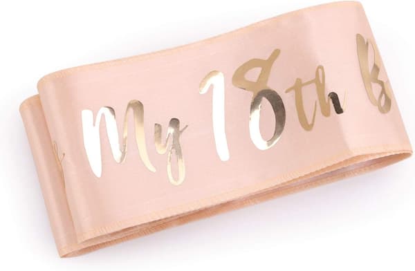 Roséguld 18-årsband - Det är min 18:e födelsedag Satinband
