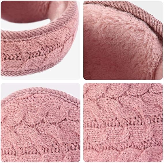 Unisex Varma Strikkede Ørevarmere Dame K cashmere Vinter Ren Farve-pink