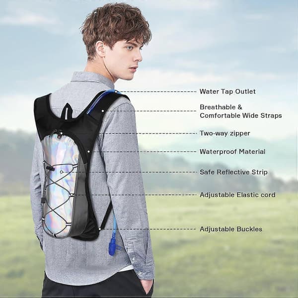Lightweight Hiking Hydration Pack Backpack, Suitable for Outdoor Cycling, Marathon, Running, Skiing, Camping, Mountaineering