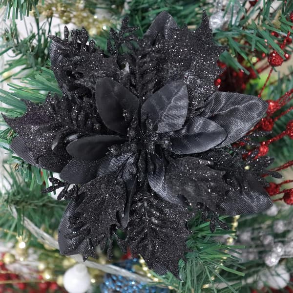#Pakke med 10 kunstige julestjerne juleblomster, dekorationer#