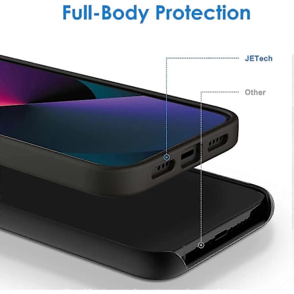 Silikone Cover Kompatibelt med iPhone 13 6.1 tommer, Silkeblødt Fuld Kropsbeskyttelse, Blødt Mikrofiberfor, Stødsikkert (Sort)