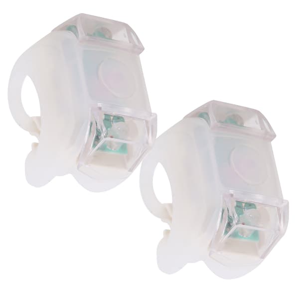 2 Pieces Bicycle LED Light Front Rear Bike Warning Light Waterproof 3 Lighting Modes White