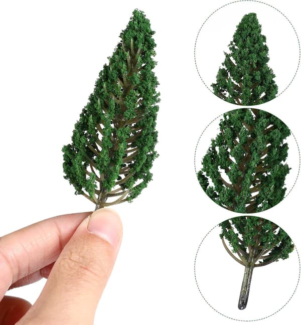24 stk. miniatyrsimulerte trær for modelljernbanelandskap, 7,5 cm–9,5 cm minitremodeller