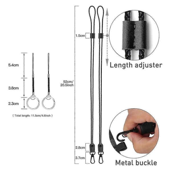 2 Pieces Braided Leather Lanyards for ID Badges Keys Long Strap Necklace Keychain for Men Issue 0621