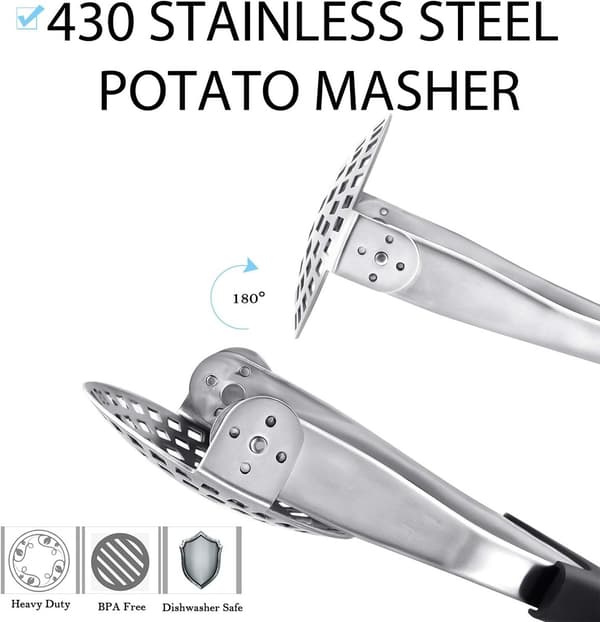 Kartoffelmoser - rustfrit stål - ergonomisk design