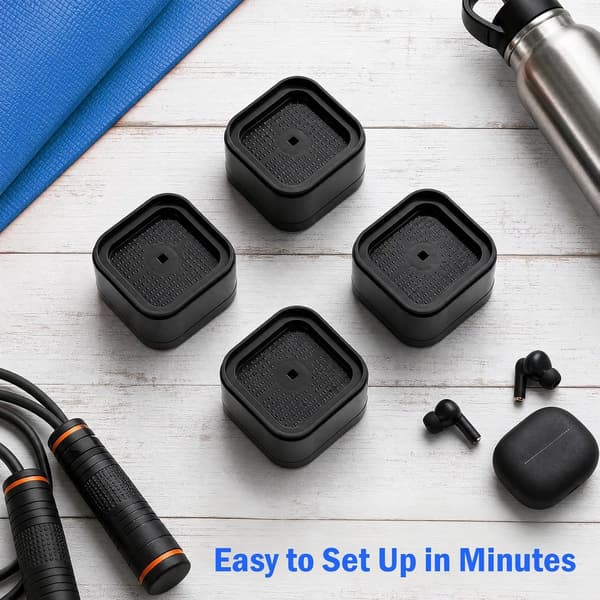 Treadmill Incline Risers Set of 4, Stackable Elevation Blocks with Non-Slip Support, for Home Workout and Walking, Black