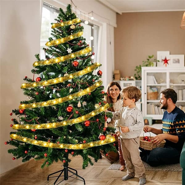Julegavebånd med lys, 3m 30LEDs Julebelysning Batteridrevet