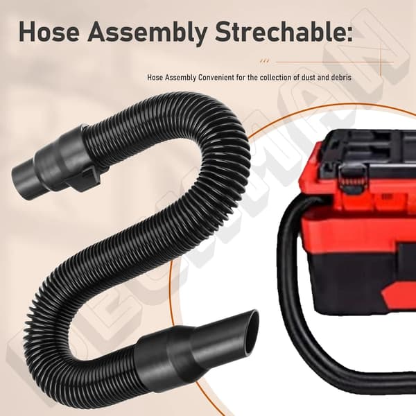Replacement Vacuum Hose with Internal Storage Compatible with 18V 28V Wet/Dry Vacuum 14 37 0105 Black