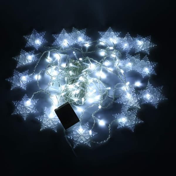 Snöflinga gardinlamper, 3,5M lysslynge 96 LED 8 lysmoduser