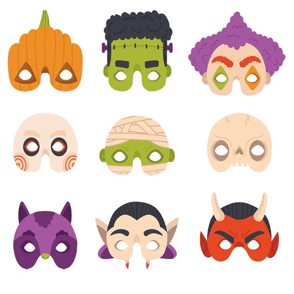 Halloweenfestdekorasjon Papirmaskerade Skrekkdekorasjon