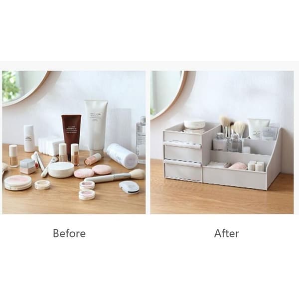 Skrivebordsopbevaring med skuffer, makeup-organisator med skuffer KLB