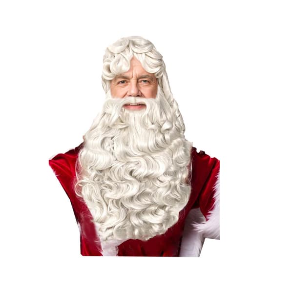 Santa Claus Beard Full Set High White Santa Claus Beard Full Set