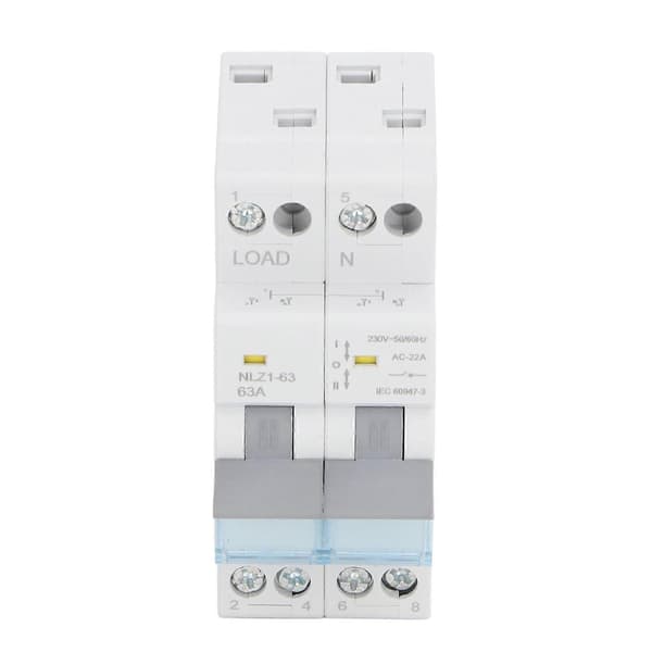 230VAC 63A Manual Dual Power Transfer Switch 35mm DIN Rail Single Sided Interlock Breaker 2P