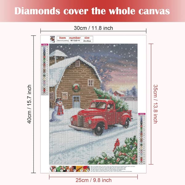 （27）DIY Diamantmaling Julekit, 5D Jul Broderi Diamant